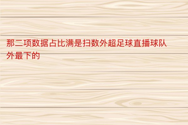 那二项数据占比满是扫数外超足球直播球队外最下的